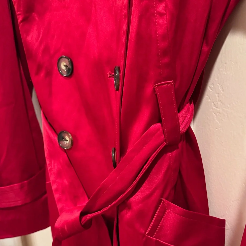 BCX Vibrant Red Trench Coat for Women - Picture 6 of 8